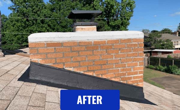 Stock photo of brick chimney after rebuild - C and C Chimney Brick chimney after rebuild new chimney bricks crown and cap with cage